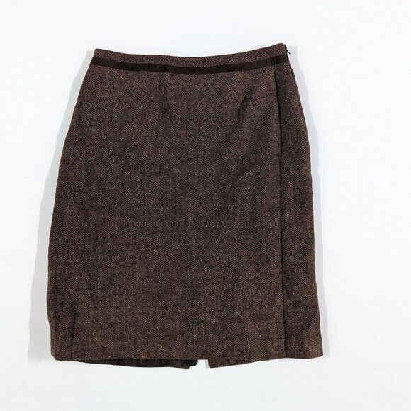 Vintage Kasper Size 12 Skirt Suit Brown Tweed - Picture 7 of 10